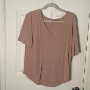 Pink v neck tee, a new day, size M
